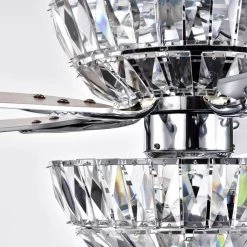 Senma Dual Lamp 52 in. Indoor Chrome Remote Controlled Ceiling Fan with Light Kit by Warehouse of Tiffany 9 Senma Dual Lamp 52 in. Indoor Chrome Remote Controlled Ceiling Fan with Light Kit by Warehouse of Tiffany -Warehouse of Tiffany Shop chrome warehouse of tiffany ceiling fans with lights cfl8373remochd 4f 1000