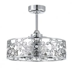 Zuzen 23 in. 6-Light Indoor Chrome Ceiling Fan with Light Kit by Warehouse of Tiffany