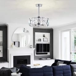 Dalya 24.8 in. 6-Light Indoor Chrome Finish Ceiling Fan with Light Kit and Remote by Warehouse of Tiffany -Warehouse of Tiffany Shop chrome warehouse of tiffany ceiling fans with lights dl01p04ch 31 1000