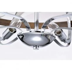 Davina 24.2 in. 6-Light Indoor Chrome Ceiling Fan with Light Kit and Remote by Warehouse of Tiffany -Warehouse of Tiffany Shop chrome warehouse of tiffany ceiling fans with lights dl03p38ic 1f 1000