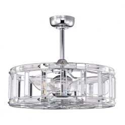 Luna 25 in. 6-Light Indoor Chrome Finish Ceiling Fan with Light Kit by Warehouse of Tiffany -Warehouse of Tiffany Shop chrome warehouse of tiffany ceiling fans with lights dw01w49cr 1f 1000