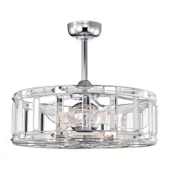 Luna 25 in. 6-Light Indoor Chrome Finish Ceiling Fan with Light Kit by Warehouse of Tiffany -Warehouse of Tiffany Shop chrome warehouse of tiffany ceiling fans with lights dw01w49cr 4f 1000