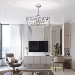 Quara 26 in. 6-Light Indoor Chrome Finish Ceiling Fan with Light Kit by Warehouse of Tiffany -Warehouse of Tiffany Shop chrome warehouse of tiffany ceiling fans with lights dw01w54cr 31 1000