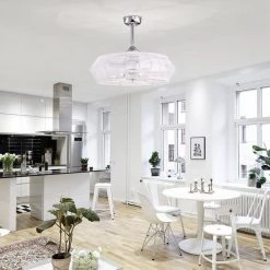 Akasha 28 in. 6-Light Indoor Chrome and Gloss White Rattan Finish Ceiling Fan with Light Kit by Warehouse of Tiffany -Warehouse of Tiffany Shop chrome warehouse of tiffany ceiling fans with lights dw01w64wc 31 1000