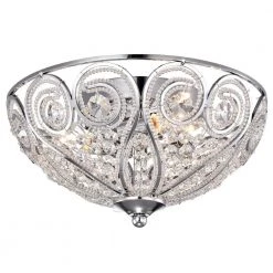 Zuzan 6 in. 3-Light Indoor Chrome Chandelier with Light Kit by Warehouse of Tiffany