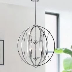 Carshon 6-Light Chrome Pendant by Warehouse of Tiffany 5 Carshon 6-Light Chrome Pendant by Warehouse of Tiffany -Warehouse of Tiffany Shop chrome warehouse of tiffany chandeliers hm0096 c3 1000