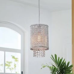 Crystallo 8 in. 1-Light Indoor Chrome Chandelier by Warehouse of Tiffany -Warehouse of Tiffany Shop chrome warehouse of tiffany chandeliers hm088 1 31 1000