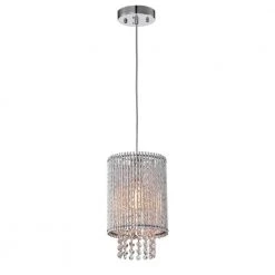 Crystallo 8 in. 1-Light Indoor Chrome Chandelier by Warehouse of Tiffany