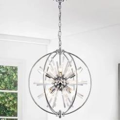 Dyords 55.5 in. 8-Light Chrome Indoor Chandelier with Light Kit by Warehouse of Tiffany -Warehouse of Tiffany Shop chrome warehouse of tiffany chandeliers hm149 8 e1 1000