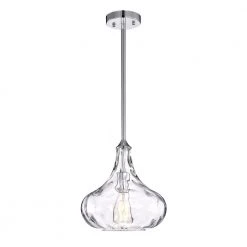 Enielle 9 in. 1-Light Indoor Chrome Finish Pendant Chandelier by Warehouse of Tiffany