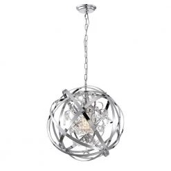 Luna 19 in. 1-Light Indoor Chrome Chandelier with Light Kit by Warehouse of Tiffany