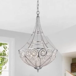 Julia 15 in. 3-Light Indoor Chrome Chandelier with Light Kit by Warehouse of Tiffany -Warehouse of Tiffany Shop chrome warehouse of tiffany chandeliers hm8370ch 3a 31 1000