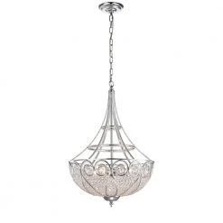 Julio 18 in. 4-Light Indoor Chrome Chandelier with Light Kit by Warehouse of Tiffany