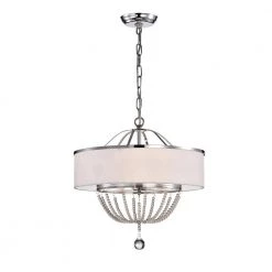 Deanna 17.7 in. 3-Light Indoor Chrome Pendant Lamp with Light Kit by Warehouse of Tiffany