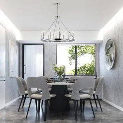 Bill 39.4 in. 12-Light Indoor Chrome Chandelier with Light Kit by Warehouse of Tiffany -Warehouse of Tiffany Shop chrome warehouse of tiffany chandeliers md61 12ch 31 1000