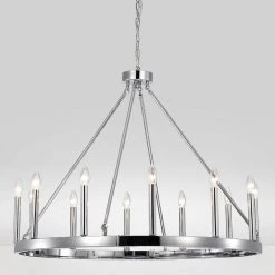 Bill 39.4 in. 12-Light Indoor Chrome Chandelier with Light Kit by Warehouse of Tiffany -Warehouse of Tiffany Shop chrome warehouse of tiffany chandeliers md61 12ch 4f 1000
