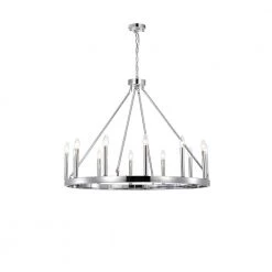 Bill 39.4 in. 12-Light Indoor Chrome Chandelier with Light Kit by Warehouse of Tiffany
