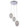 Lidwina 3-Light Chrome Pendant with Crystal Shade by Warehouse of Tiffany