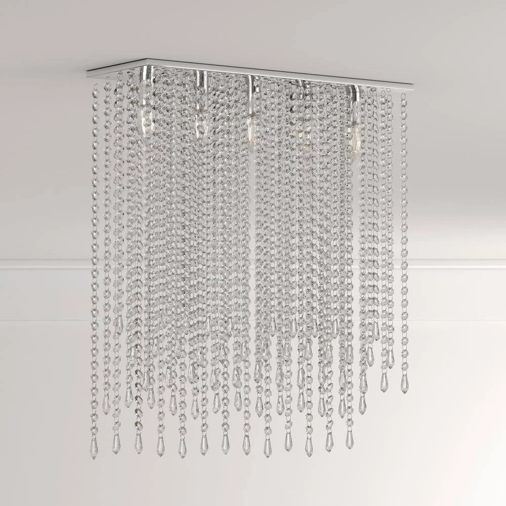 Cleave Crystal 5-Light Chrome Chandelier with Shade by Warehouse of Tiffany 6 Cleave Crystal 5-Light Chrome Chandelier with Shade by Warehouse of Tiffany - Image 4