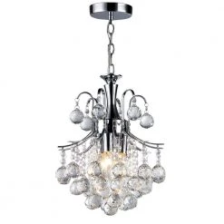 Arden Victorian 3-Light Crystal Chrome Chandelier with Shade by Warehouse of Tiffany