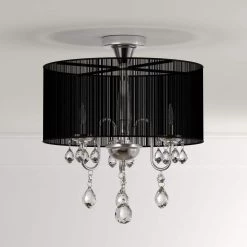 Victoria 3-Light Chrome Crystal Chandelier with Shade by Warehouse of Tiffany 7 Victoria 3-Light Chrome Crystal Chandelier with Shade by Warehouse of Tiffany -Warehouse of Tiffany Shop chrome warehouse of tiffany chandeliers rl4804 40 1000