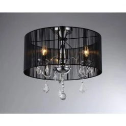Victoria 3-Light Chrome Crystal Chandelier with Shade by Warehouse of Tiffany