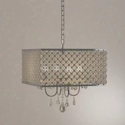 Zarah 4-Light Chrome Crystal Chandelier with Shade by Warehouse of Tiffany -Warehouse of Tiffany Shop chrome warehouse of tiffany chandeliers rl5623 4f 1000
