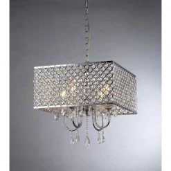 Zarah 4-Light Chrome Crystal Chandelier with Shade by Warehouse of Tiffany