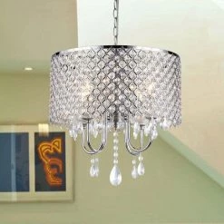 Angelina 4-Light Chrome Crystal Chandelier with Shade by Warehouse of Tiffany -Warehouse of Tiffany Shop chrome warehouse of tiffany chandeliers rl5633 40 1000