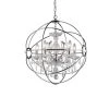 Saturn's Ring 6-Light Chrome Indoor Chandelier with Shade by Warehouse of Tiffany -Warehouse of Tiffany Shop chrome warehouse of tiffany chandeliers rl6806b 64 1000