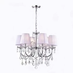 Eros 21 in. 6-Light Indoor Chrome Chandelier with Light Kit by Warehouse of Tiffany