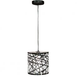 Janna 11 in. 1-Light Indoor Chrome Pendant Lamp with Light Kit by Warehouse of Tiffany