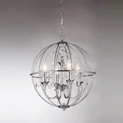 Avee 19 in. 4-Light Indoor Chrome Chandelier with Light Kit by Warehouse of Tiffany