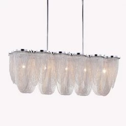Aveline 6-Light Chrome Pendant with Chain Shade by Warehouse of Tiffany