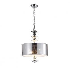Yemisi 3-Light Chrome Glass Pendant by Warehouse of Tiffany