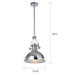 Didya 16 in. 1-Light Indoor Chrome Pendant Lamp with Light Kit by Warehouse of Tiffany 8 Didya 16 in. 1-Light Indoor Chrome Pendant Lamp with Light Kit by Warehouse of Tiffany -Warehouse of Tiffany Shop chrome warehouse of tiffany chandeliers rl8252ch 4f 1000