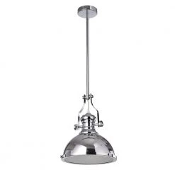 Didya 16 in. 1-Light Indoor Chrome Pendant Lamp with Light Kit by Warehouse of Tiffany