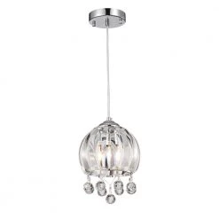 Deanna 1-Light Chrome Pendant by Warehouse of Tiffany