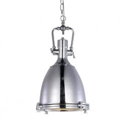 Chloe 16 in. 1 - Light Indoor Chrome Pendant Lamp with Light Kit by Warehouse of Tiffany