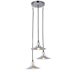 Cheyenne 9 in. 3-Light Indoor Chrome Finish Chandelier with Light Kit by Warehouse of Tiffany