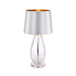 Keagan 26 in. 1-Light Indoor Chrome Table Lamp with Light Kit by Warehouse of Tiffany