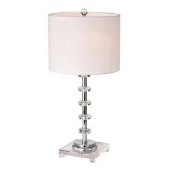 Anisah 27 in. 1-Light Indoor Chrome Table Lamp with Light Kit by Warehouse of Tiffany