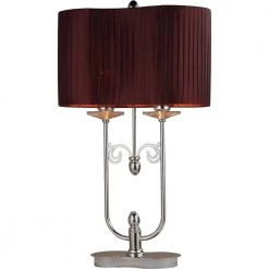 Crystal 10 in. 2-Light Indoor Chrome Desk Lamp with Light Kit by Warehouse of Tiffany