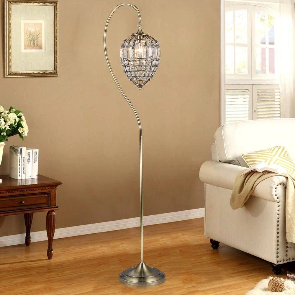 Nayda 13 in. 1-Light Chrome Indoor Floor Lamp with Light Kit by Warehouse of Tiffany 4 Nayda 13 in. 1-Light Chrome Indoor Floor Lamp with Light Kit by Warehouse of Tiffany - Image 2