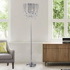 Ernest 64 in. 4-Light Chrome Indoor Floor Lamp with Light Kit by Warehouse of Tiffany -Warehouse of Tiffany Shop chrome warehouse of tiffany floor lamps imf482 4 31 1000