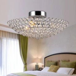 Marilla 3-Light Chrome Crystal Semi-Flush Mount by Warehouse of Tiffany -Warehouse of Tiffany Shop chrome warehouse of tiffany flush mount lights c18253 4f 1000
