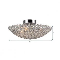 Marilla 3-Light Chrome Crystal Semi-Flush Mount by Warehouse of Tiffany -Warehouse of Tiffany Shop chrome warehouse of tiffany flush mount lights c18253 c3 1000