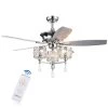 Miramis 52 in. Indoor Chrome Finsh Remote Controlled Ceiling Fan with Light Kit by Warehouse of Tiffany -Warehouse of Tiffany Shop chrome warehouse of tiffany flush mount lights cfl 8329remo ch 64 1000