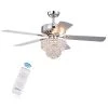 Bryanya 52 in. Chrome Indoor Remote Controlled Ceiling Fan with Light Kit by Warehouse of Tiffany -Warehouse of Tiffany Shop chrome warehouse of tiffany flush mount lights cfl 8342remo 64 1000