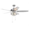 Makore 52 in. Indoor Chrome Finsh Hand Pull Chain Ceiling Fan with Light Kit by Warehouse of Tiffany -Warehouse of Tiffany Shop chrome warehouse of tiffany flush mount lights cfl 8366ch 64 1000